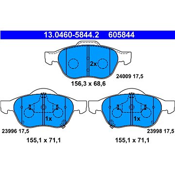 

ATE 605844 Sada brzdových destiček 13.0460-5844.2