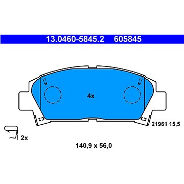 

ATE 605845 Sada brzdových destiček 13.0460-5845.2