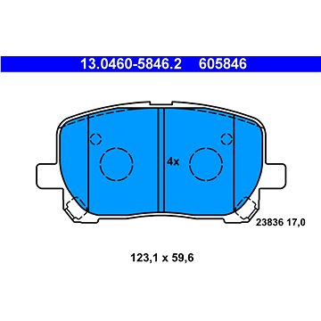 

ATE 605846 Sada brzdových destiček 13.0460-5846.2