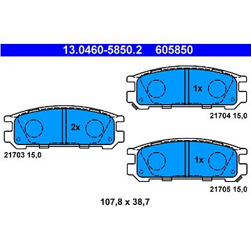 

ATE 605850 Sada brzdových destiček 13.0460-5850.2