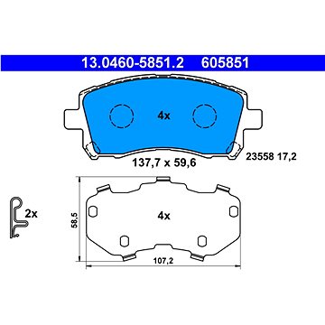 

ATE 605851 Sada brzdových destiček 13.0460-5851.2
