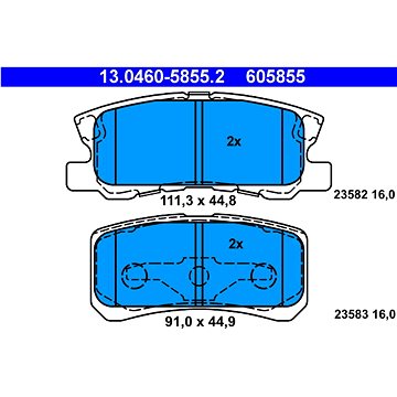 

ATE 605855 Sada brzdových destiček 13.0460-5855.2