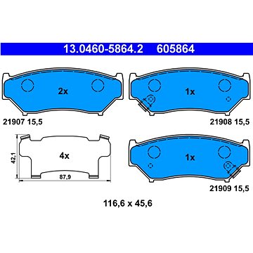 

ATE 605864 Sada brzdových destiček 13.0460-5864.2