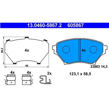 

ATE 605867 Sada brzdových destiček 13.0460-5867.2