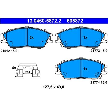 

ATE 605872 Sada brzdových destiček 13.0460-5872.2