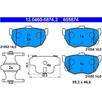 

ATE 605874 Sada brzdových destiček 13.0460-5874.2