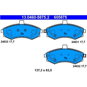 

ATE 605875 Sada brzdových destiček 13.0460-5875.2