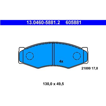 

ATE 605881 Sada brzdových destiček 13.0460-5881.2