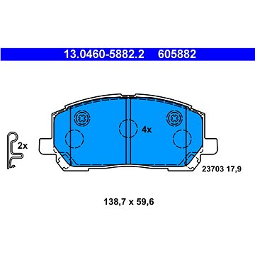 

ATE 605882 Sada brzdových destiček 13.0460-5882.2