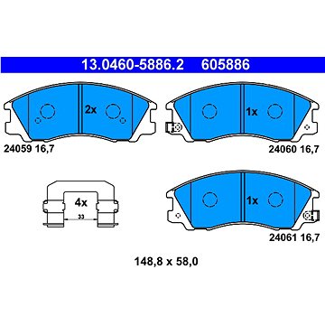 

ATE 605886 Sada brzdových destiček 13.0460-5886.2