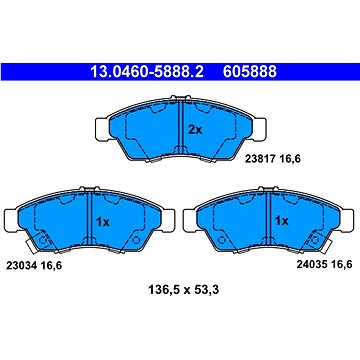

ATE 605888 Sada brzdových destiček 13.0460-5888.2