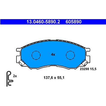 

ATE 605890 Sada brzdových destiček 13.0460-5890.2