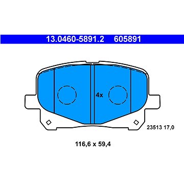

ATE 605891 Sada brzdových destiček 13.0460-5891.2