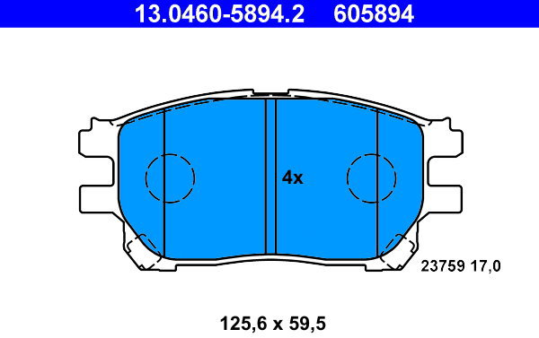 

ATE 605894 Sada brzdových destiček 13.0460-5894.2