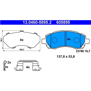 

ATE 605895 Sada brzdových destiček 13.0460-5895.2