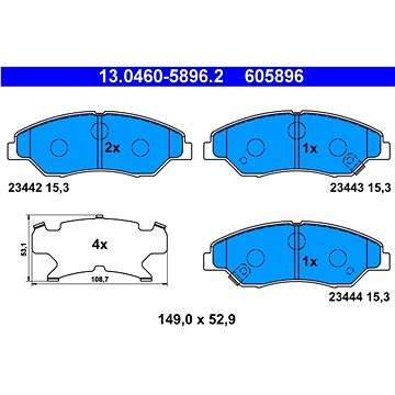 

ATE 605896 Sada brzdových destiček 13.0460-5896.2