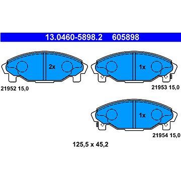 

ATE 605898 Sada brzdových destiček 13.0460-5898.2