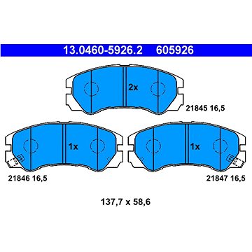 

ATE 605926 Sada brzdových destiček 13.0460-5926.2