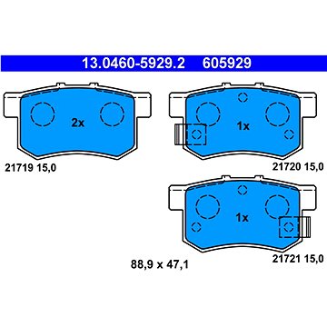 

ATE 605929 Sada brzdových destiček 13.0460-5929.2