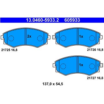 

ATE 605933 Sada brzdových destiček 13.0460-5933.2