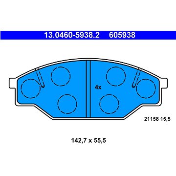 

ATE 605938 Sada brzdových destiček 13.0460-5938.2