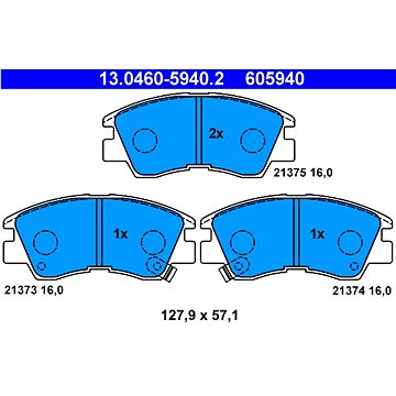 

ATE 605940 Sada brzdových destiček 13.0460-5940.2