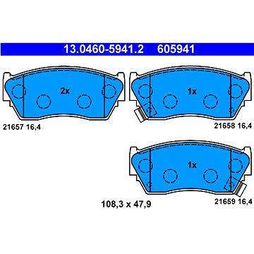 

ATE 605941 Sada brzdových destiček 13.0460-5941.2