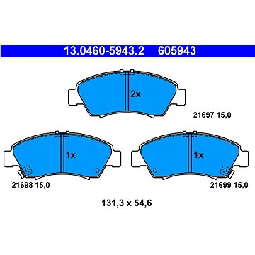 

ATE 605943 Sada brzdových destiček 13.0460-5943.2