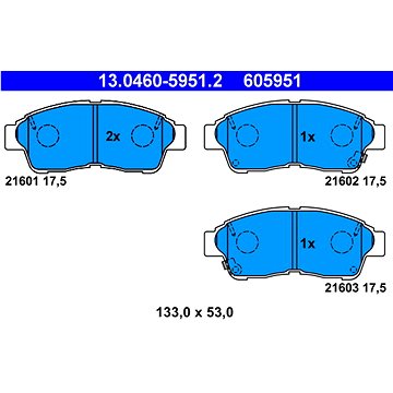 

ATE 605951 Sada brzdových destiček 13.0460-5951.2