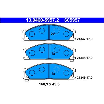 

ATE 605957 Sada brzdových destiček 13.0460-5957.2