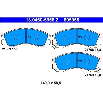

ATE 605958 Sada brzdových destiček 13.0460-5958.2