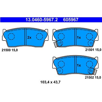 

ATE 605967 Sada brzdových destiček 13.0460-5967.2
