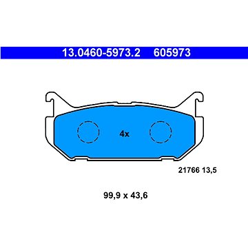 

ATE 605973 Sada brzdových destiček 13.0460-5973.2