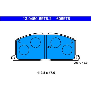 

ATE 605976 Sada brzdových destiček 13.0460-5976.2