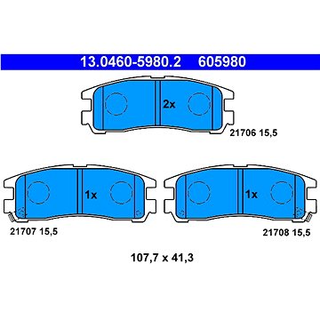 

ATE 605980 Sada brzdových destiček 13.0460-5980.2