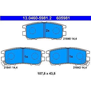 

ATE 605981 Sada brzdových destiček 13.0460-5981.2