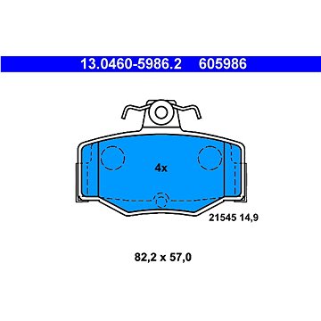 

ATE 605986 Sada brzdových destiček 13.0460-5986.2