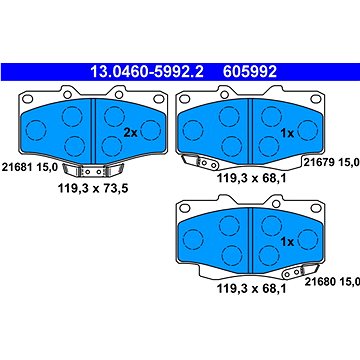 

ATE 605992 Sada brzdových destiček 13.0460-5992.2