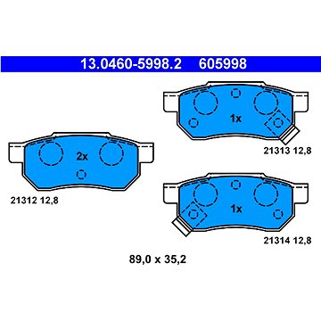 

ATE 605998 Sada brzdových destiček 13.0460-5998.2