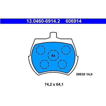 

ATE 606914 Sada brzdových destiček 13.0460-6914.2