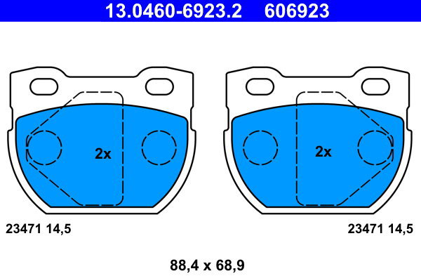 

ATE 606923 Sada brzdových destiček 13.0460-6923.2