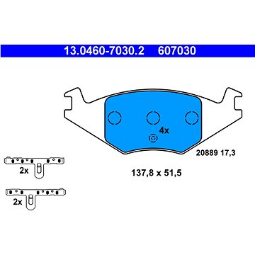

ATE 607030 Sada brzdových destiček 13.0460-7030.2