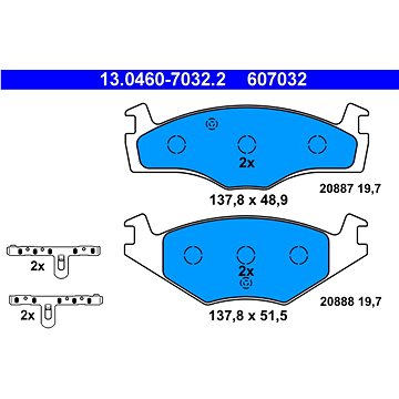 

ATE 607032 Sada brzdových destiček 13.0460-7032.2