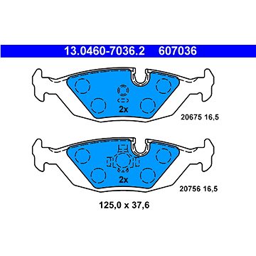 

ATE 607036 Sada brzdových destiček 13.0460-7036.2