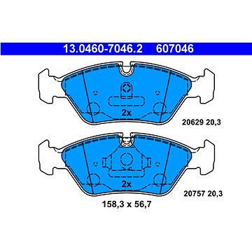 

ATE 607046 Sada brzdových destiček 13.0460-7046.2