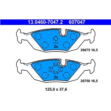 

ATE 607047 Sada brzdových destiček 13.0460-7047.2