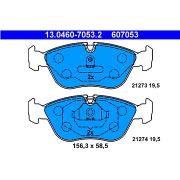 

ATE 607053 Sada brzdových destiček 13.0460-7053.2