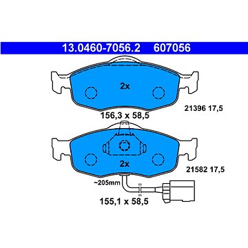 

ATE 607056 Sada brzdových destiček 13.0460-7056.2