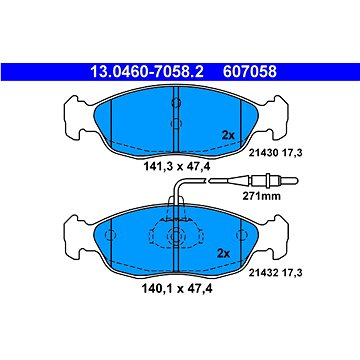 

ATE 607058 Sada brzdových destiček 13.0460-7058.2