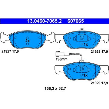 

ATE 607065 Sada brzdových destiček 13.0460-7065.2
